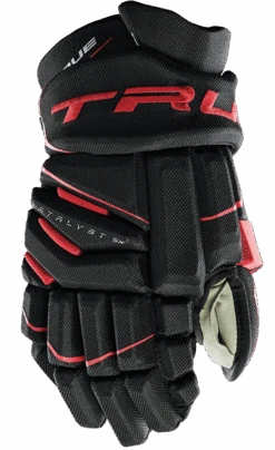 True Hockey True Catalyst 5X Junior Hockey Gloves -True Hockey CT5xGlove Black Red